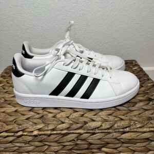 Adidas Classic White with Black Stripes Shoes